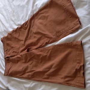 Madewell Emmett High Waist Crop Wide Leg Pants in Burnt Sienna